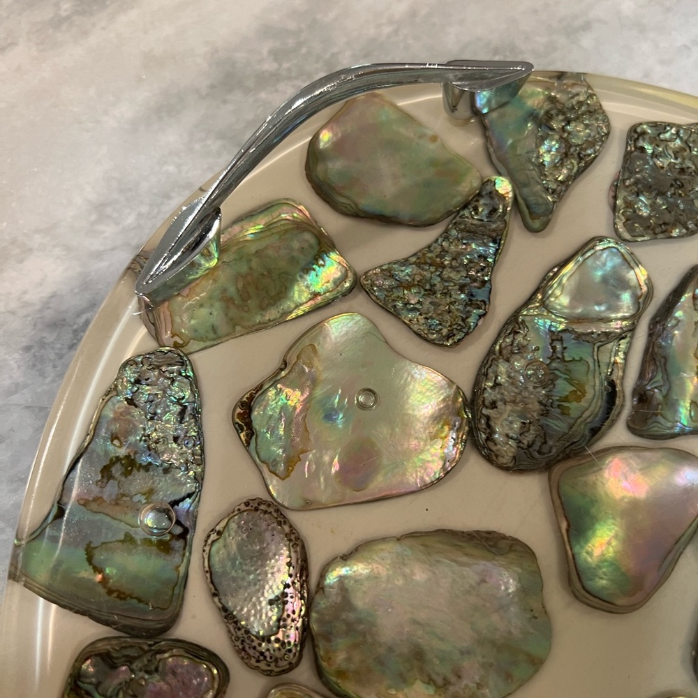 Large Vintage white abalone tray - Picture 7 of 9
